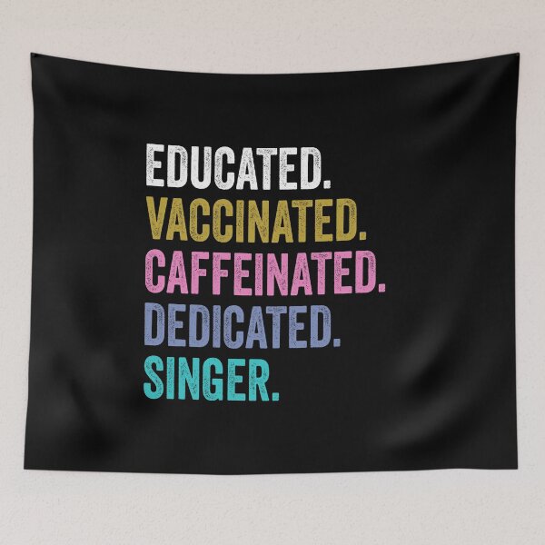 Item preview, singer Vaccinated Caffeinated Dedicated, singer Fathers Day designed and sold by Dogs Geeky⭐⭐⭐⭐⭐.