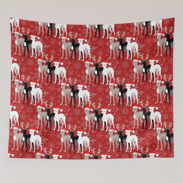 Item preview, Christmas Iggies - Italian Greyhounds in the Snow designed and sold by AntiqueImages.