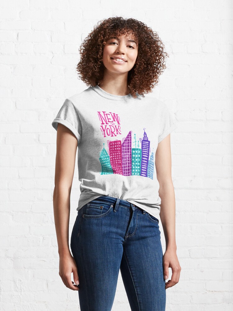 Alternate view of New York Pencil drawing Classic T-Shirt