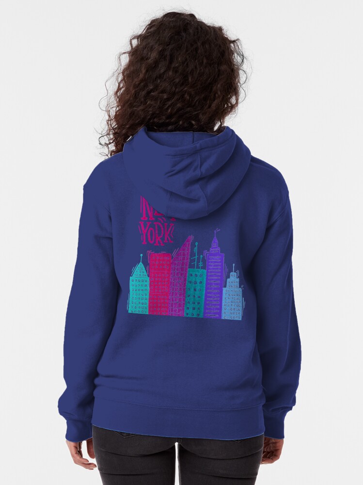 Alternate view of New York Pencil drawing Zipped Hoodie