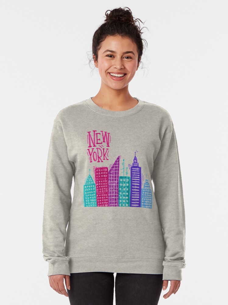 Alternate view of New York Pencil drawing Pullover Sweatshirt