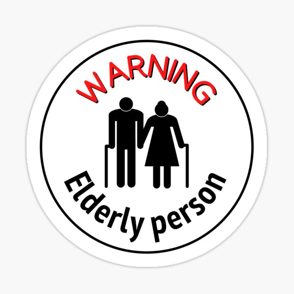 Aperçu de l'œuvre Autocollant sticker attention personne âgée  créée et vendue par KVDFR.