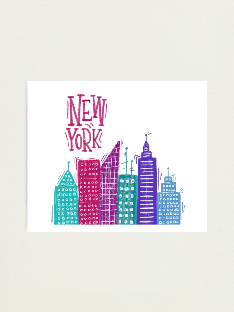 Alternate view of New York Pencil drawing Photographic Print