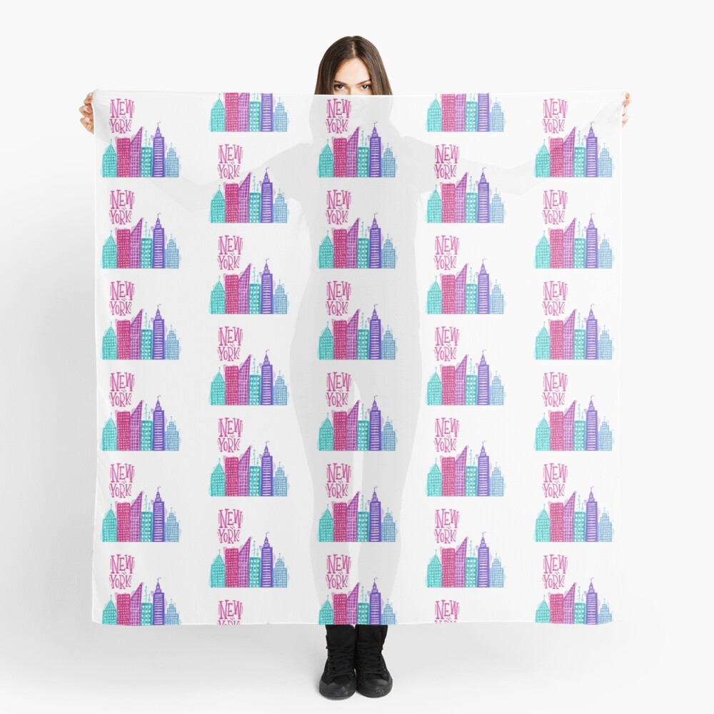 New York Pencil drawing Scarf