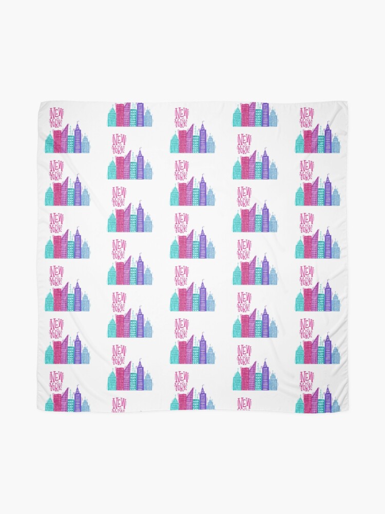 Alternate view of New York Pencil drawing Scarf