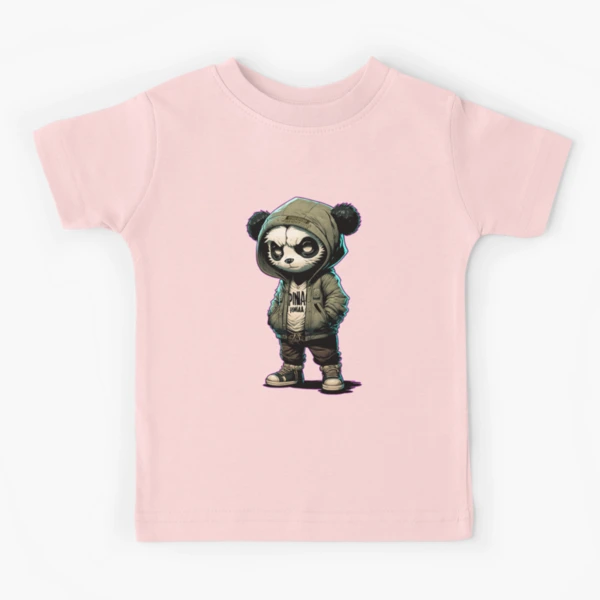 COQUET STUDIO☆CRAYON GRAFFITI FACE LESSER PANDA T-SHIRT ra,kids_tee,x750,FCD9D9:
