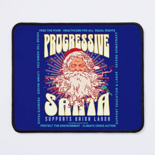 Item preview, PMD00088 Progressive Movement Designs vintage Progressive Santa supports union labor bird Christmas not ugly sweater for labor union member progressives designed and sold by ProgressiveLeft.