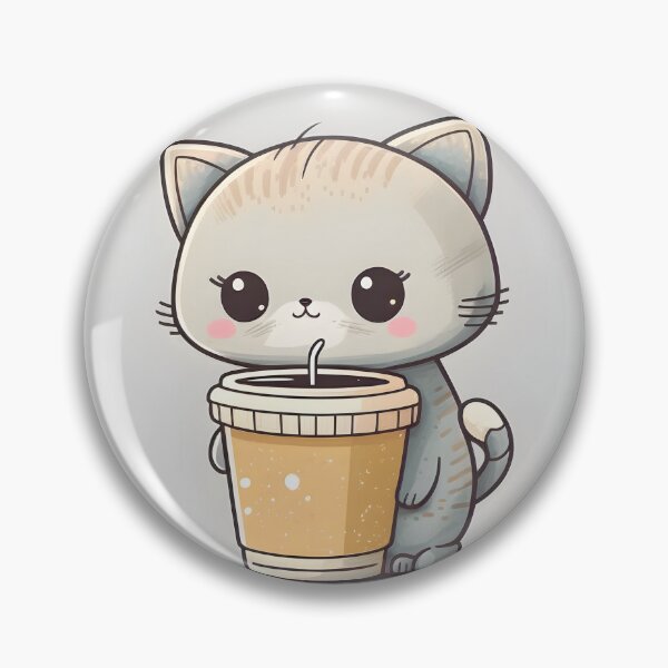 Item preview, Cute kitten drinks coffee designed and sold by randrdesign.