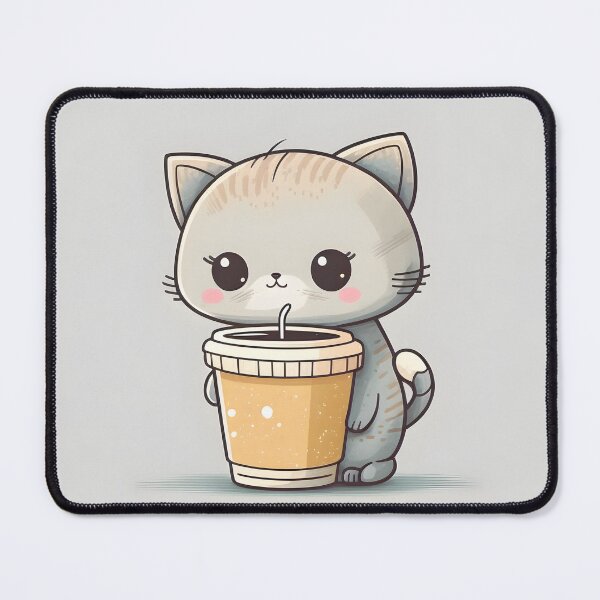 Item preview, Cute kitten drinks coffee designed and sold by randrdesign.
