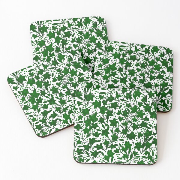 Item preview, Green Monochrome Flower Field Spirals Dots on White Half-Drop Repeat 5748 designed and sold by Art in My Loft.