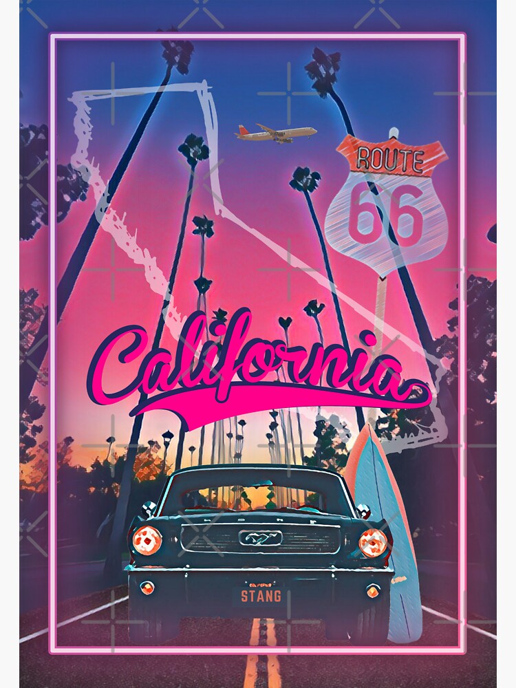 "Southern California Mustang Poster" Sticker for Sale by CTElevated