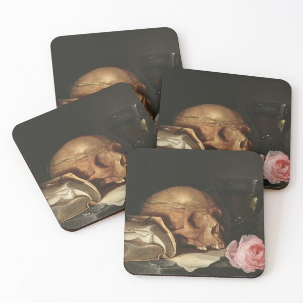Item preview, Classical art, skull and flowers painting designed and sold by Lacasadellora.