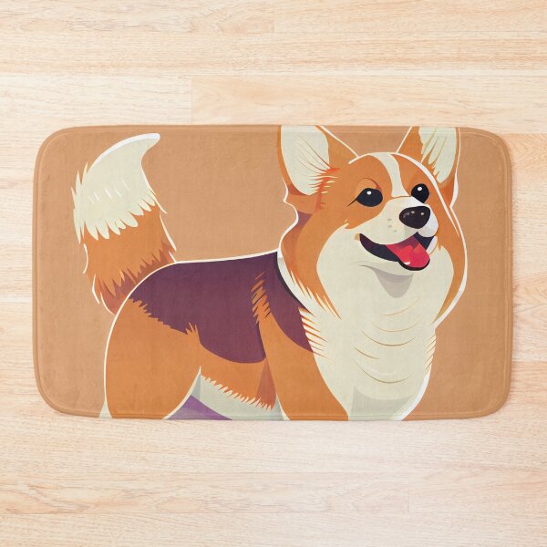 Item preview, Fun Bright Flat Corgi Cartoon Digital Painting designed and sold by CodeAndColors.