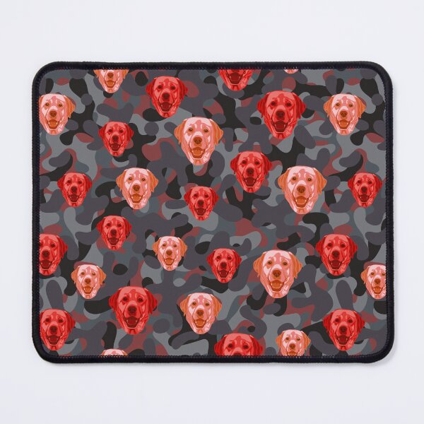 Item preview, Smiling Labrador Face And Camo Pattern Red and Grey designed and sold by DuFauna.