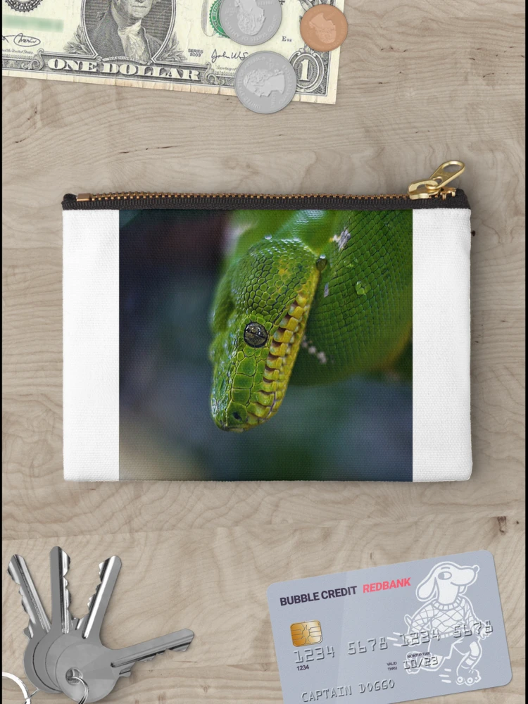 Thumbnail 3 of 4, Zipper Pouch, Green tree python designed and sold by AlexHodder.