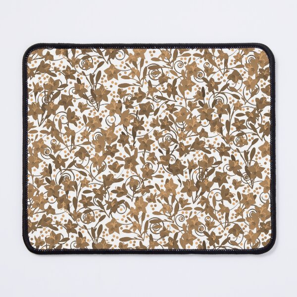 Item preview, Bronze Monochrome Flower Field Spirals Dots on White Half-Drop Repeat 5748 designed and sold by Art in My Loft.