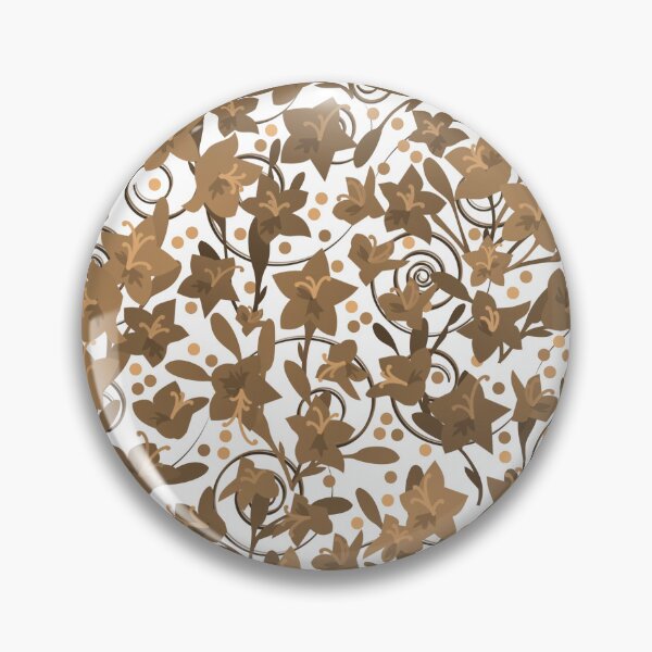 Item preview, Bronze Monochrome Flower Field Spirals Dots on White Half-Drop Repeat 5748 designed and sold by Art in My Loft.