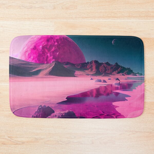 Item preview, Trippy Pink Alien Planet with Distant Planets Digital Painting designed and sold by CodeAndColors.