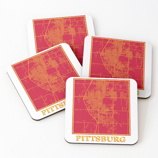 Item preview, Pittsburg Kansas Red & Gold Map designed and sold by kelbyredux.