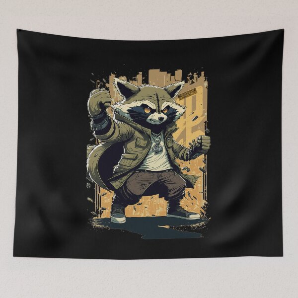 Item preview, Cool Raccoon Graffiti Manga Anime Character designed and sold by tronictees.