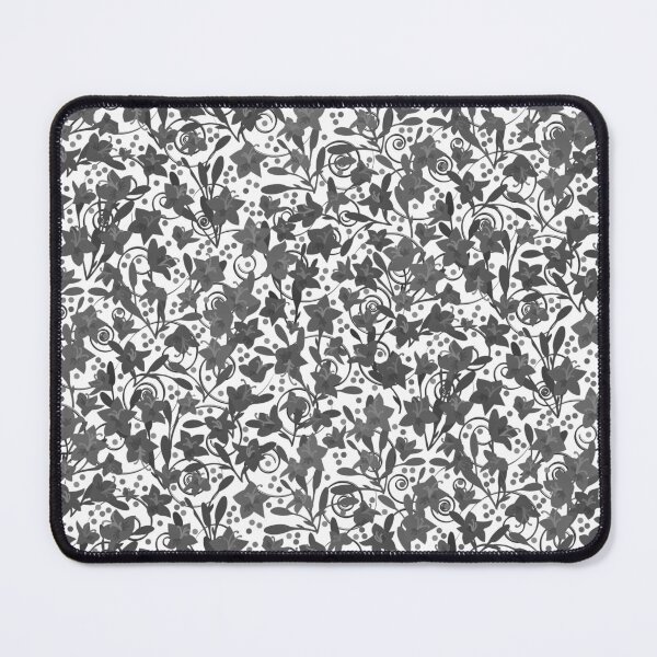 Item preview, Dark Gray Monochrome Flower Field Spirals Dots on White Half-Drop Repeat 5748 designed and sold by Art in My Loft.