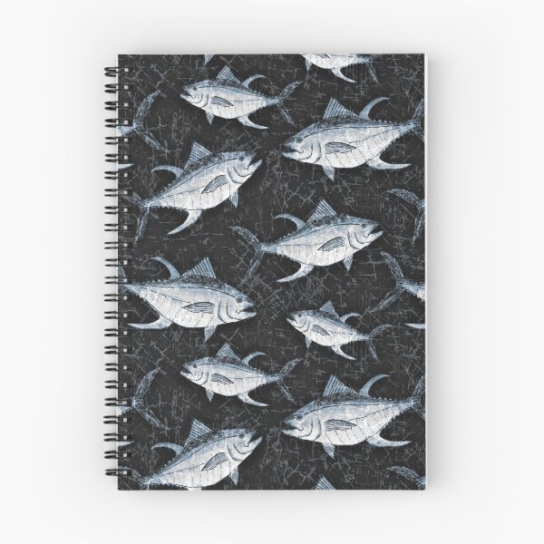 Item preview, Monochromatic Yellowfin Tuna Pattern - Blue and Black designed and sold by Michelebuttons.