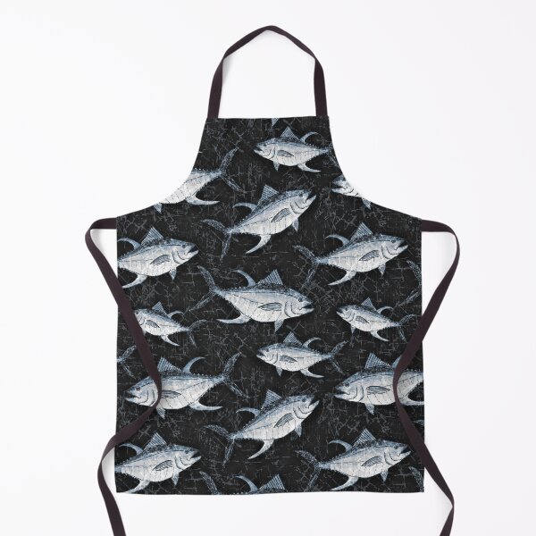 Item preview, Monochromatic Yellowfin Tuna Pattern - Blue and Black designed and sold by Michelebuttons.