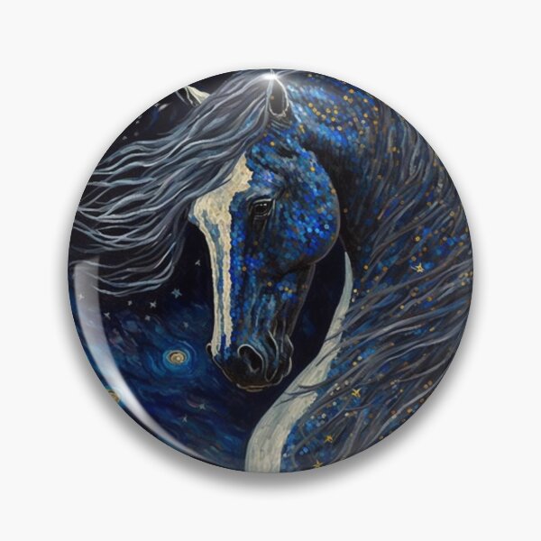 Item preview, Starry night blue horse - original artwork designed and sold by j9gothbe.