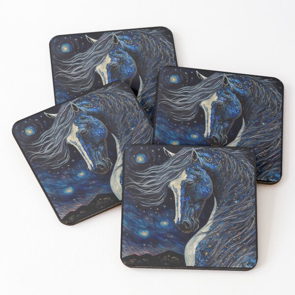Item preview, Starry night blue horse - original artwork designed and sold by j9gothbe.