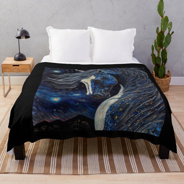 Item preview, Starry night blue horse - original artwork designed and sold by j9gothbe.