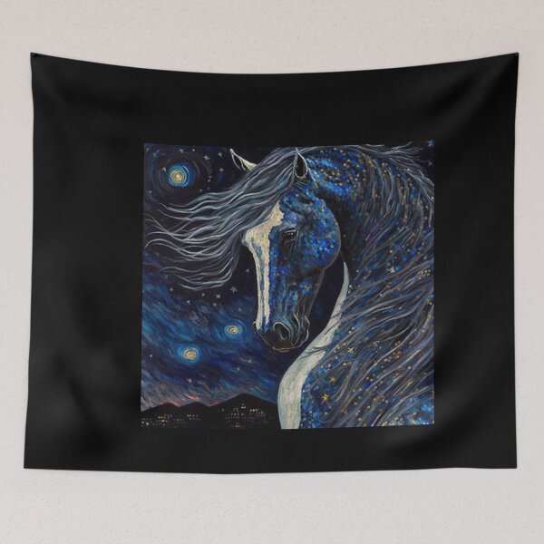 Item preview, Starry night blue horse - original artwork designed and sold by j9gothbe.