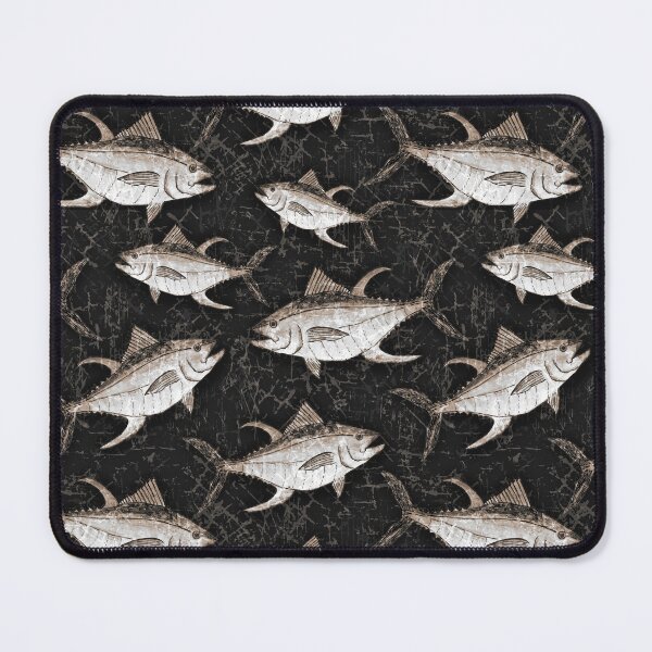 Item preview, Monochromatic Yellowfin Tuna Pattern - Black and Tan designed and sold by Michelebuttons.