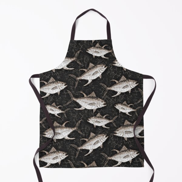 Item preview, Monochromatic Yellowfin Tuna Pattern - Black and Tan designed and sold by Michelebuttons.