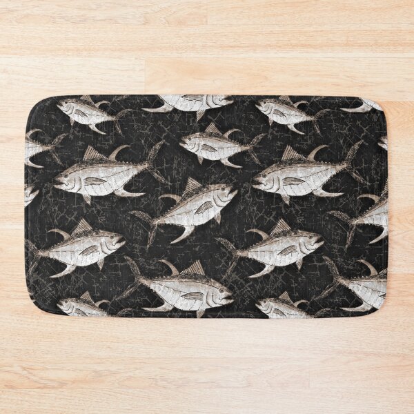 Item preview, Monochromatic Yellowfin Tuna Pattern - Black and Tan designed and sold by Michelebuttons.