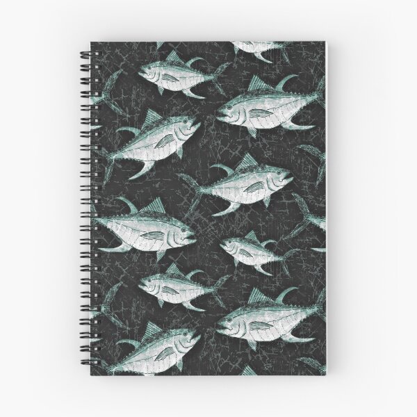 Item preview, Monochromatic Yellowfin Tuna Pattern - Black and Green designed and sold by Michelebuttons.