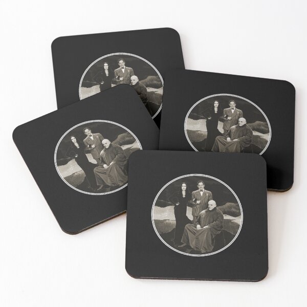 Item preview, Gomez, Morticia and Fester Addams Circle Portrait Abstract Digital Art designed and sold by Gogmagosh.