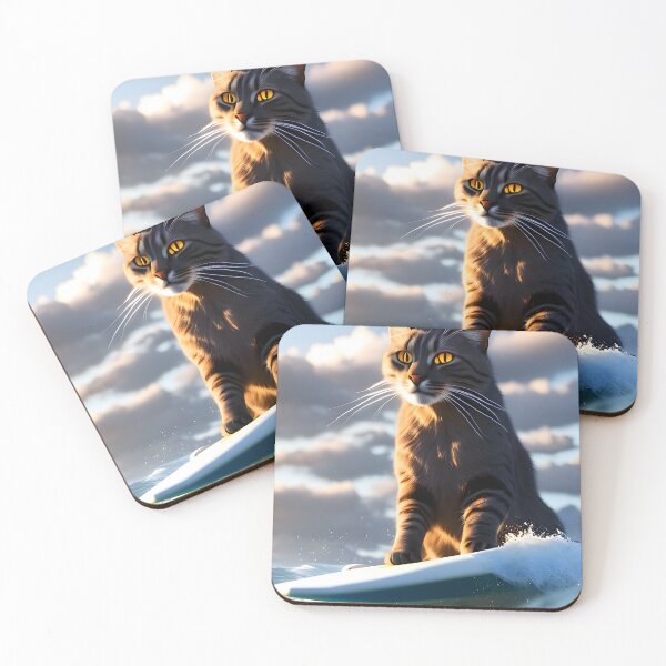 Item preview, Cat Surfing - Modern Digital Art designed and sold by Ai-michiart.