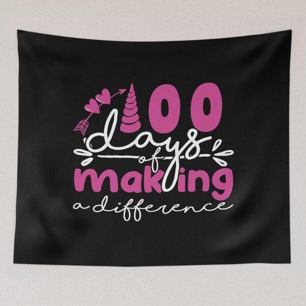 Item preview, Funny School Sayings: 100 Days Of Making A Difference, Teachers Squad, Students Squad designed and sold by AMINE  ★★★★★.