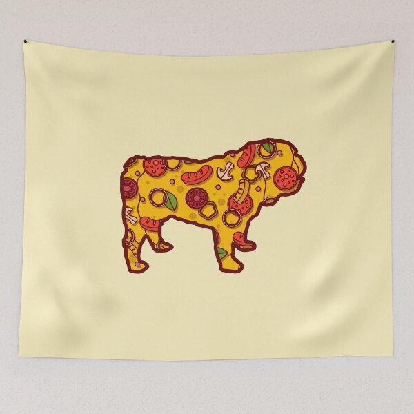 Item preview, Perro Pizza Pizza buldog inglés designed and sold by shokA Design.