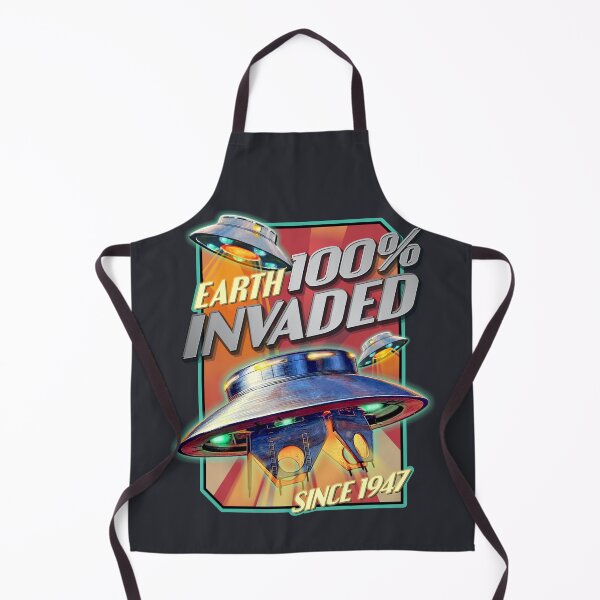 Item preview, Earth 100% INVADED since 1947 - Flying Saucer UFO - Vintage Art designed and sold by RetroTeeStudio.