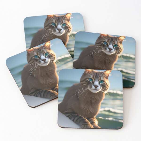 Item preview, Cat Surfing - Modern Digital Art designed and sold by Ai-michiart.