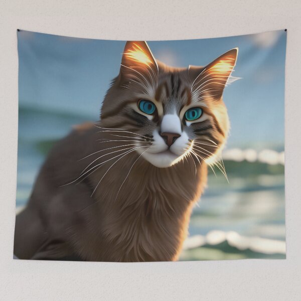 Item preview, Cat Surfing - Modern Digital Art designed and sold by Ai-michiart.