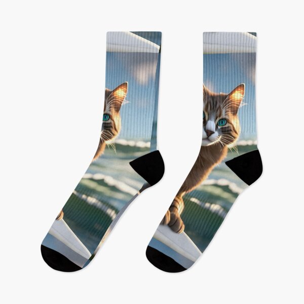 Item preview, Cat Surfing - Modern Digital Art designed and sold by Ai-michiart.