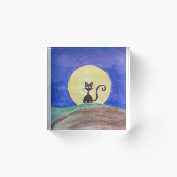 Aperçu de l'œuvre Le petit chat noir sur la colline / Chaton Solstice créée et vendue par CatpawsCafe.
