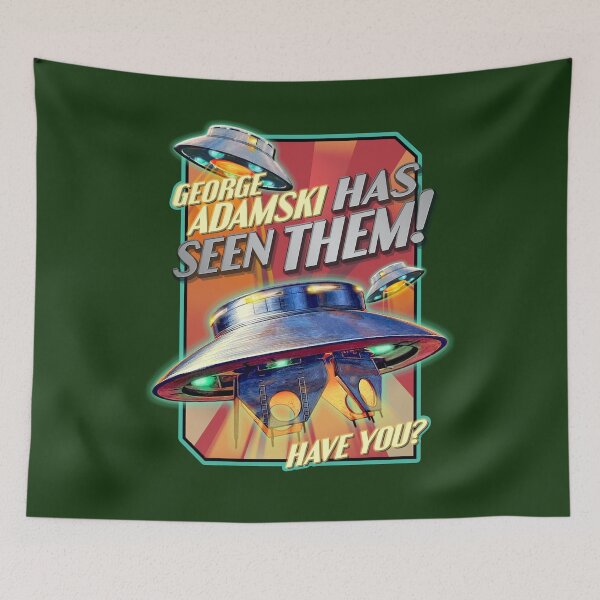 Item preview, GEORGE ADAMSKI HAS SEEN THEM - HAVE YOU? Flying Saucer UFO - Vintage aRT designed and sold by RetroTeeStudio.