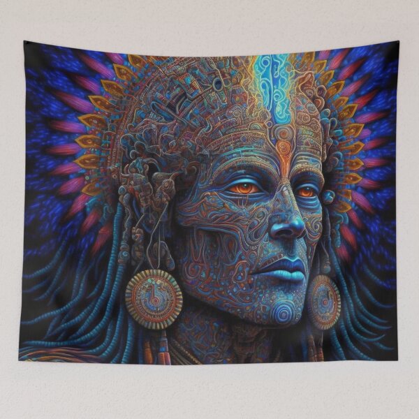 Item preview, Multidimensional Psychedelic Aztec Shaman designed and sold by The-AI-Samurai.