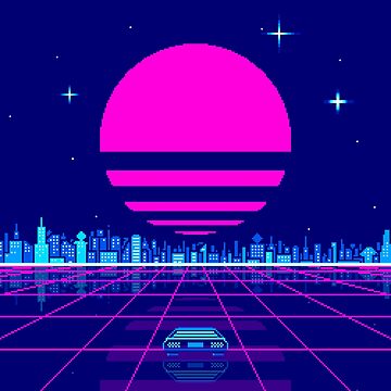 Artwork thumbnail, Delorean Outrun Pixel art by Retroperks