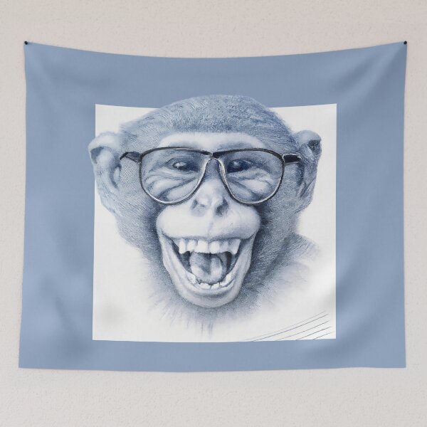 Item preview, Laughing monkey with glasses designed and sold by RisingAir.