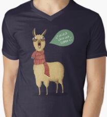 Holiday Llama Men's V-Neck T-Shirt