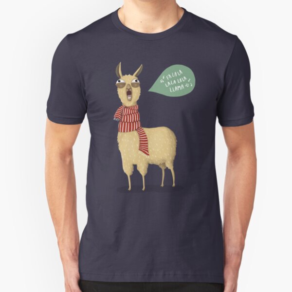 Christmas holiday Llama Slim Fit T-Shirt